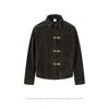 Unisex Vintage Suede-Style Cropped Jacket With Patchwork Detail Loose Fit Outerwear