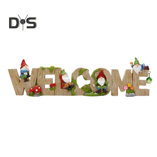

Знак приветствия гнома из смолы, мультяшный гном, украшение в виде садового гнома, буква приветствия для домашнего офиса, балкона, внутреннего и наружного декора