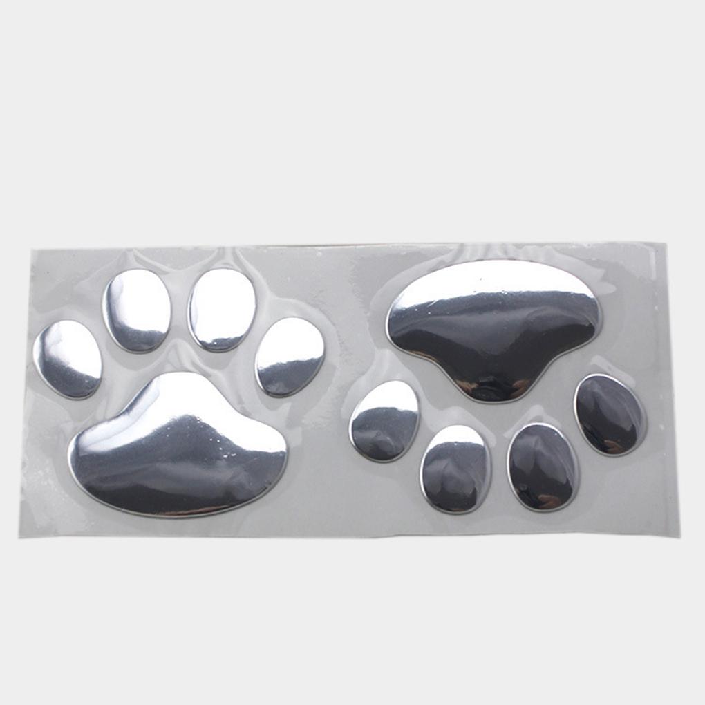 Car Sticker 3D Plastic Adorable Paw Decal Waterproof Foot Print Stickers Portable Bumper Body Decoration Accessories