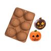 6 Cavity Halloween Pumpkin Silicone Mold DIY Cake Baking Mold for Making Chocolate Fondant Cupcakes Molds Nonstick