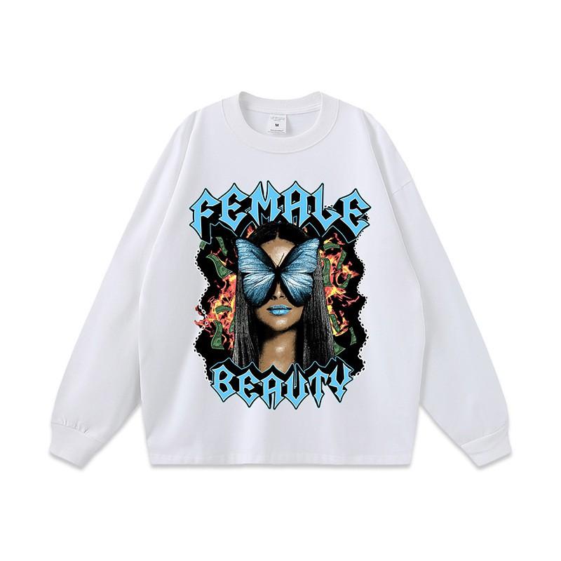 Unisex Distressed Graphic Tee Punk Rock Streetwear Cotton T-Shirt Loose Fit Round Neck Short Sleeve