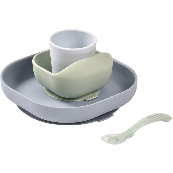 Coffret repas - BEABA - 4 pieces - En silicone - Galet