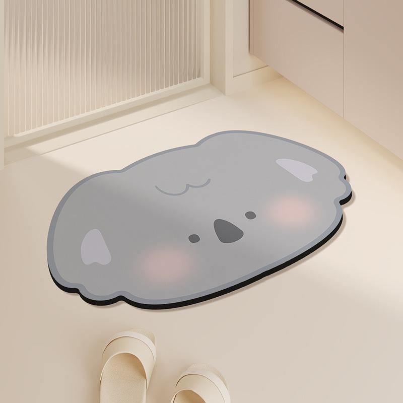 Cartoon-Tier Kieselgur Schöne Schlammmatte Badezimmer Feuchtigkeitsableitend Rutschfest Matte Abwischbar Leicht zu Pflegen Waschraummatte