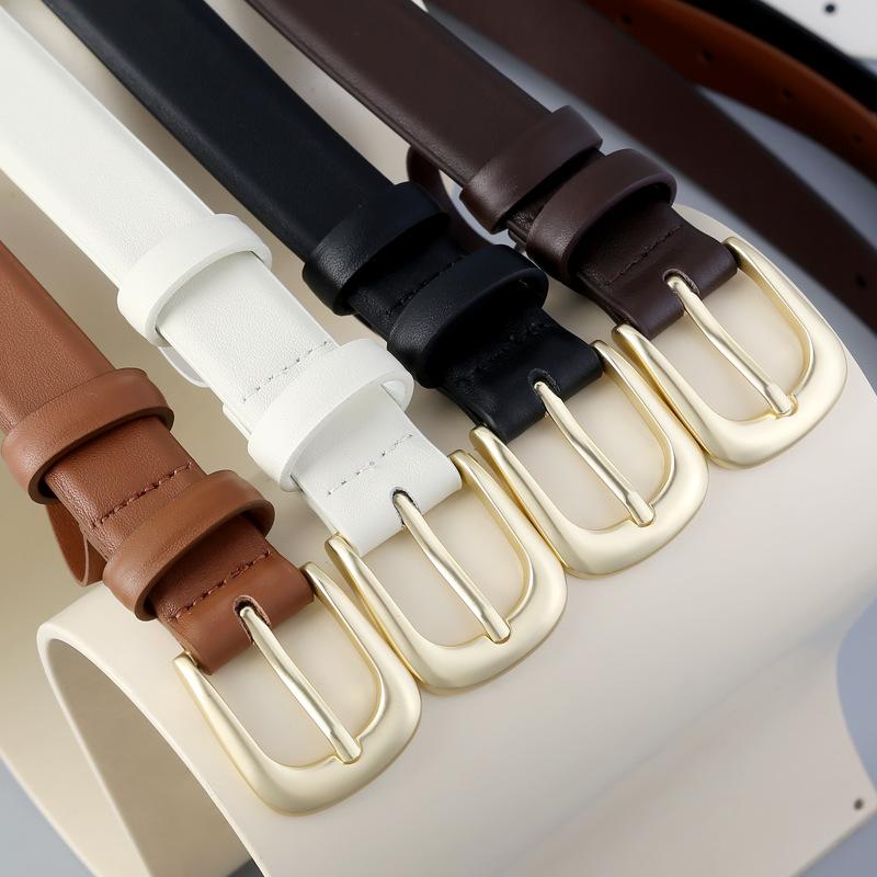 Women S Genuine Leather Belt Pin Buckle Simple Style For Jeans