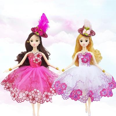 30CM Mini Beweegbare Pop Meisjes Speelgoed 3D Grote Ogen BJD Prinses Volledige Outfits Jurken Collectie Childrens Pop Gift
