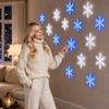 6 Blue and 6 Snowflake Wall Lights Set for Indoor Holiday Wall Decorations