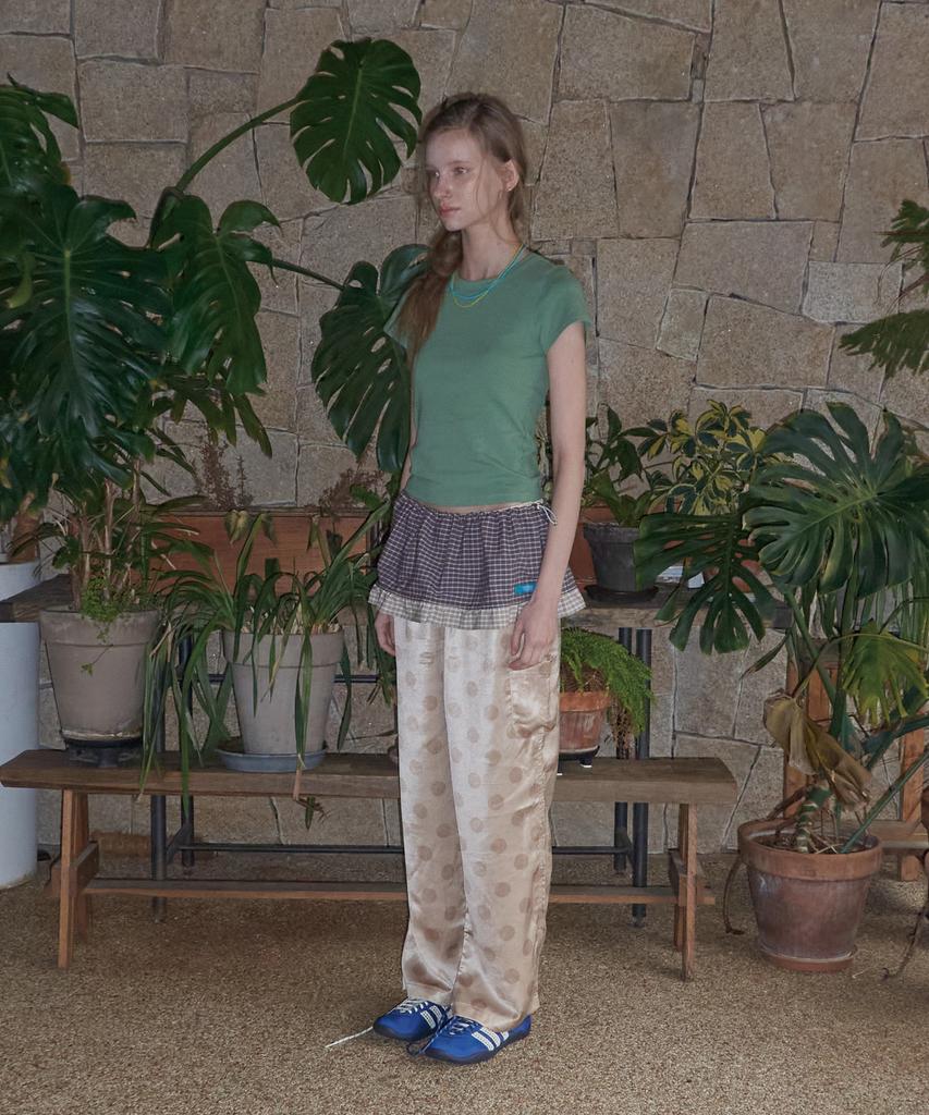 Mejongkeulem Check Frill Layered Skirt_ Grape Purple