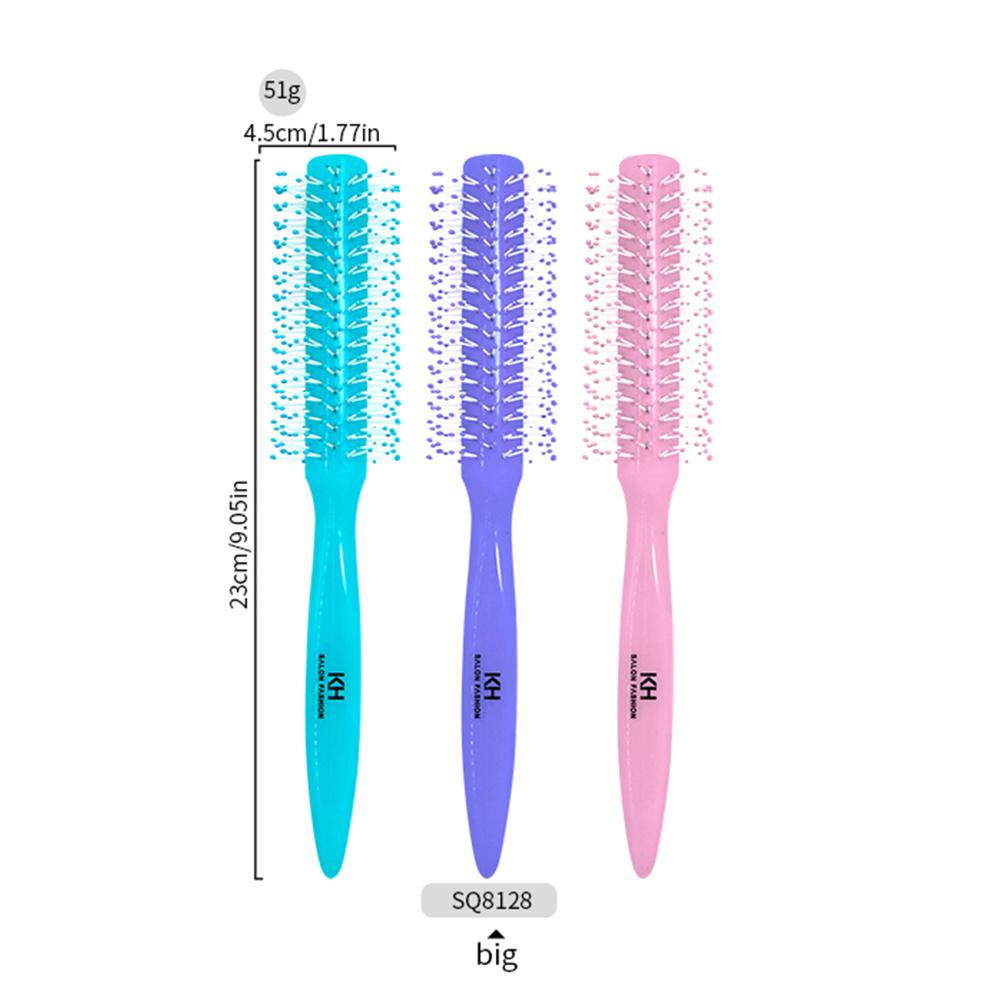 1Pcs Nylon Spiral Professional Plastic Round Brush Salon Barber Anti-Static Comb Massager Hairbrush Dressing Salon Barber Combs