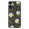 For iPhone 17 Case White Flowers Green Leaves Pattern Printing Straight Edge TPU Phone Back Cover