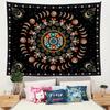 VIKAMA Color Face Sun Moon Flower Tapestry, Mysterious Tarot Sun Moon Wall Hanging for Bedroom Living Room Dorm Decor