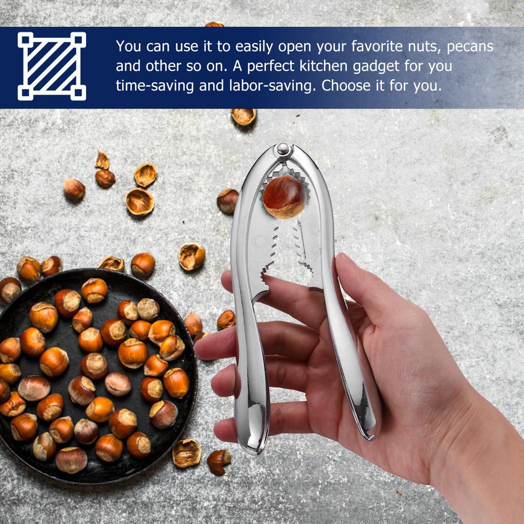 Handheld Nut Opener Zinc Alloy Walnut Cracker Ergonomic Tool For All Hard Shell Nuts, Portable Kitchen Utility Nut Sheller