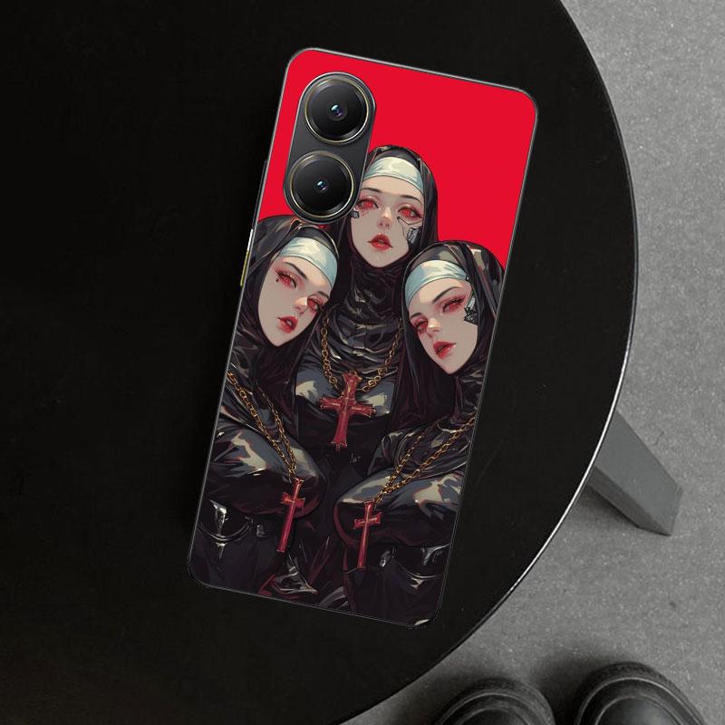 Dark Demon Nun Phone Case Cover for Xiaomi Poco X6 X5 X7 Pro F7 Ultra Redmi 15C 15 13C 13 12C 12 10C 10 10A 9C 9A 9T 9 Coque Poc