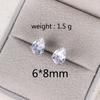 Delicate Water Drop Shaped Stud Earrings Luxury Silver Color Crystal CZ Ear Earrings for Women Fashion Versatile Jewelry