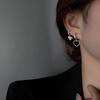 Korean Asymmetrical Heart Earrings: Retro Hollow Peach Design for Women