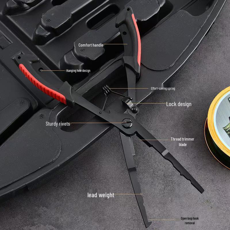 Black Teflon Eagle Beak Fishing Pliers: Multi-functional Hook, Line Cutter & Fish Control Tool