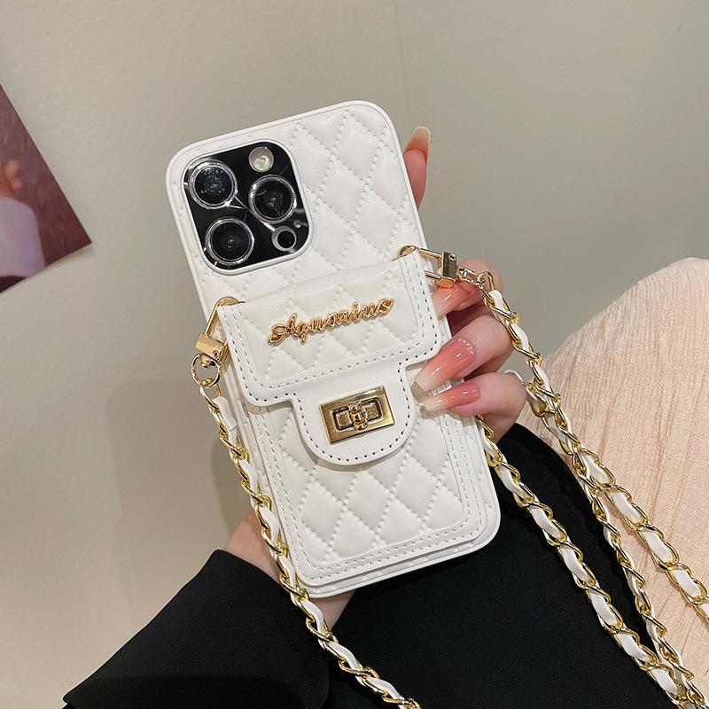 Suitable for Apple 14promax Phone Case, Luxurious Iphone13, Shockproof 12, Diamond-shaped 11, Crossbody Bag