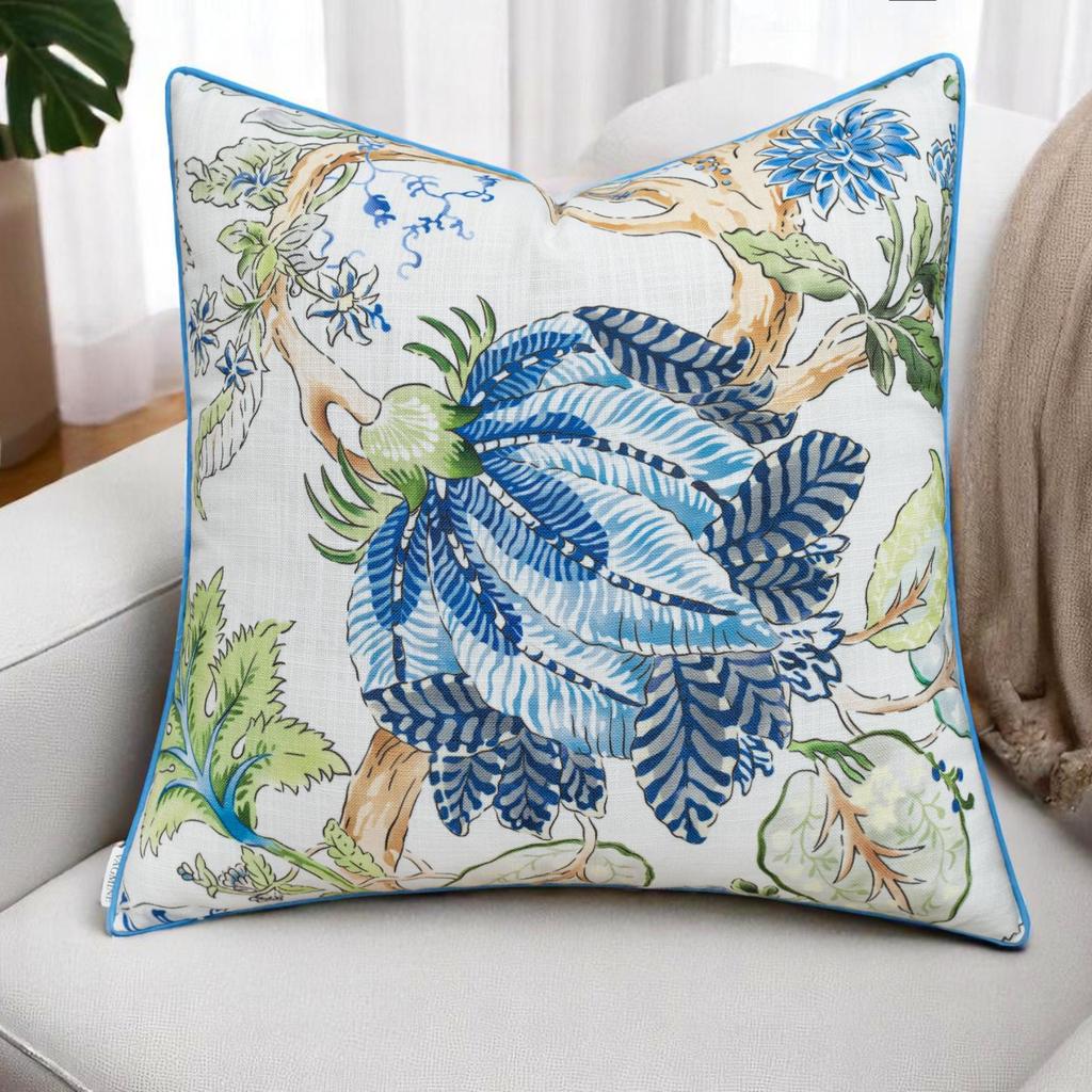 Eurasia Decor Reuben Floral Printed Decorative Cushion Cover – Cotton Blend