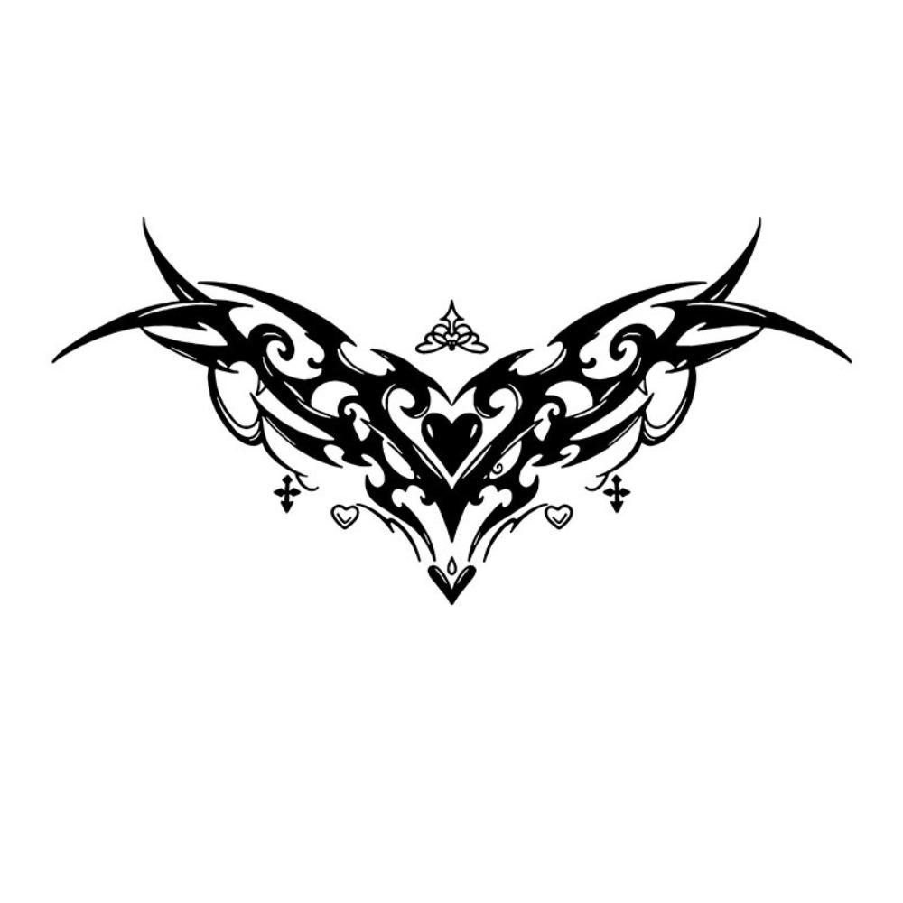 

Heart Pattern Temporary Tattoo Stickers Long-lasting Punk Tattoo Stickers Women Men StyleB