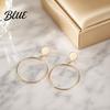 Face Slimming Earrings 1 Pair Drop for Women Large Circle