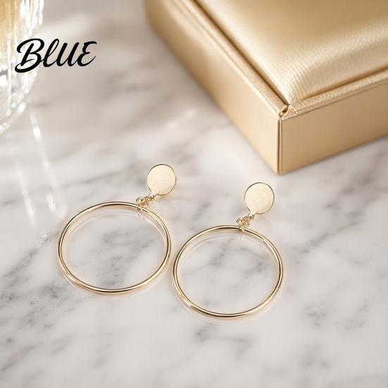 Face Slimming Earrings 1 Pair Drop for Women Large Circle