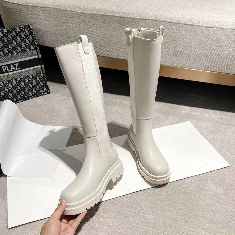 Snow Boots Women's Fur One-piece Warm Fleece Knee-length Boots High Boots Women's Cotton Shoes Leather Boots