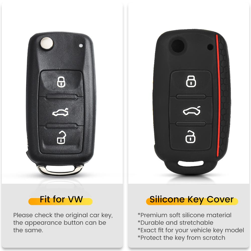 KEYYOU Silicone Remote Key Case Cover For Volkswagen For VW Bora Polo Tiguan Jetta Passat B5 B6 B7 Golf Beetle for Skoda Octavia
