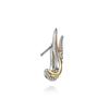 Bi-Color Mixed Metal Ball Bead Inlaid Curved Pointed Piercing Earrings Irregular Wrap Trendy Daily Ladies Accessories