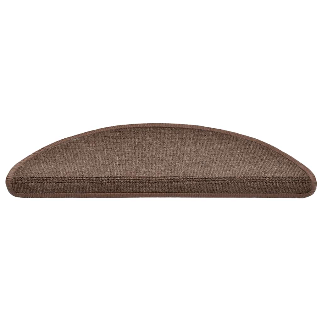 Step Mats 30 pcs. 56 x 17 x 3 cm Coffee Brown Semi Round