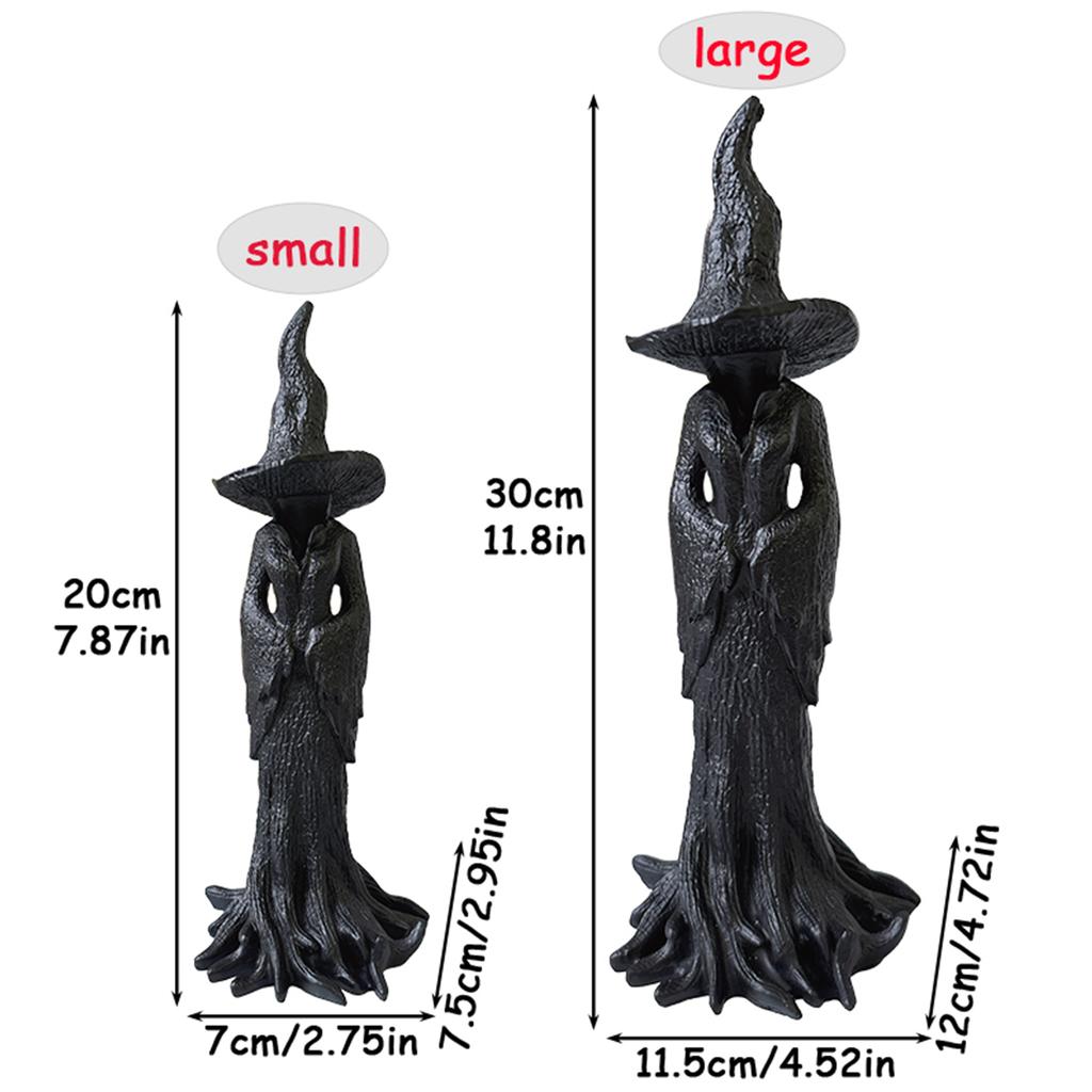1Pc Resin Black Witch Statue, Gothic Halloween Resin Statue/Kreck Barler Decoration / Unique Halloween Decoration