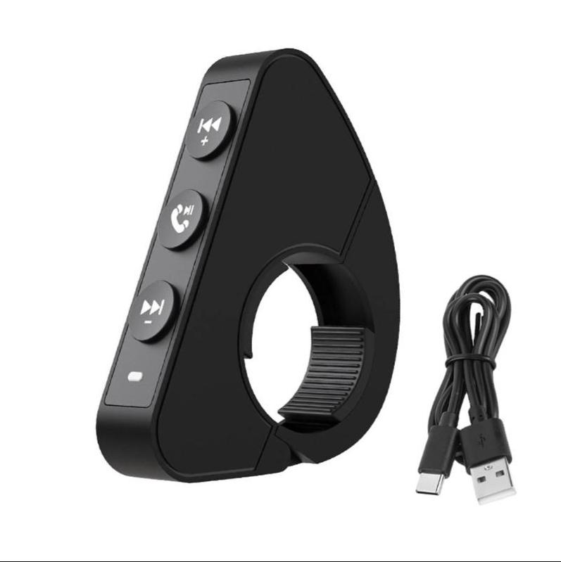 Pulsante multimediale wireless Telecomando per auto Moto Biciclette Bluetooth Chiamata in vivavoce Lettore musicale MP3 Controller multimediale wireless nel manubrio