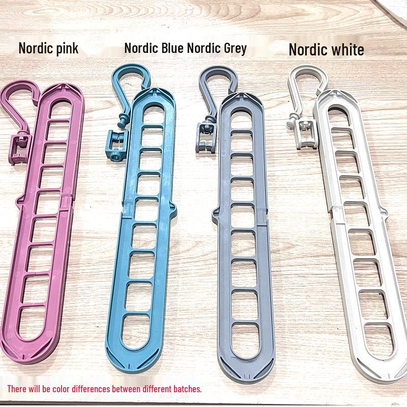 

Nine-Hole Rotating Non-Slip Multi-Functional Space-Saving Clothes Hanger for Home or Dormitory Nordic White
