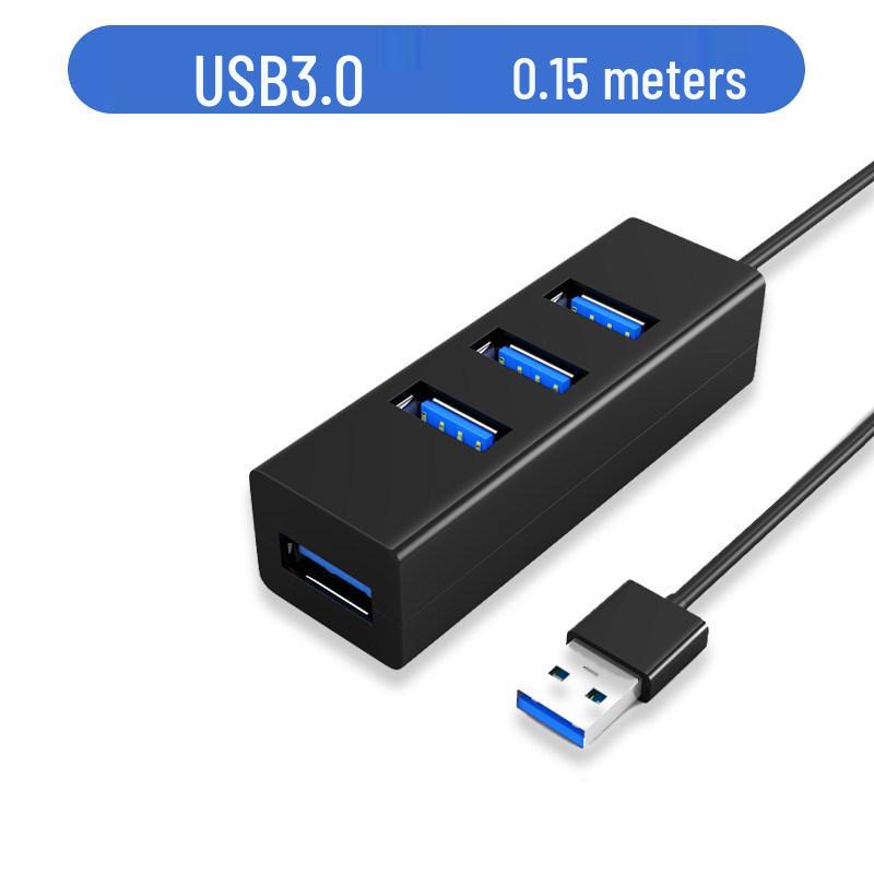 USB 3.0 Hub Splitter: External Laptop Dock for Mouse, Flash Drive Expansion (1-to-4)