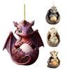 Christmas Dragon Ornaments Novelty Hanging Ornament Cute Dragon Egg Decoration Acrylic for Home and Car Decoration