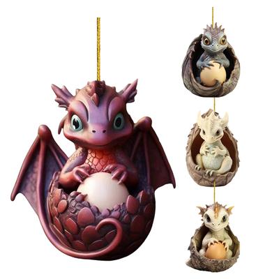 Christmas Dragon Ornaments Novelty Hanging Ornament Cute Dragon Egg Decoration Acrylic for Home and Car Decoration