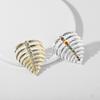 Exquisite Leaf Metal Earrings For Women With Dazzling Gemstone Inlays