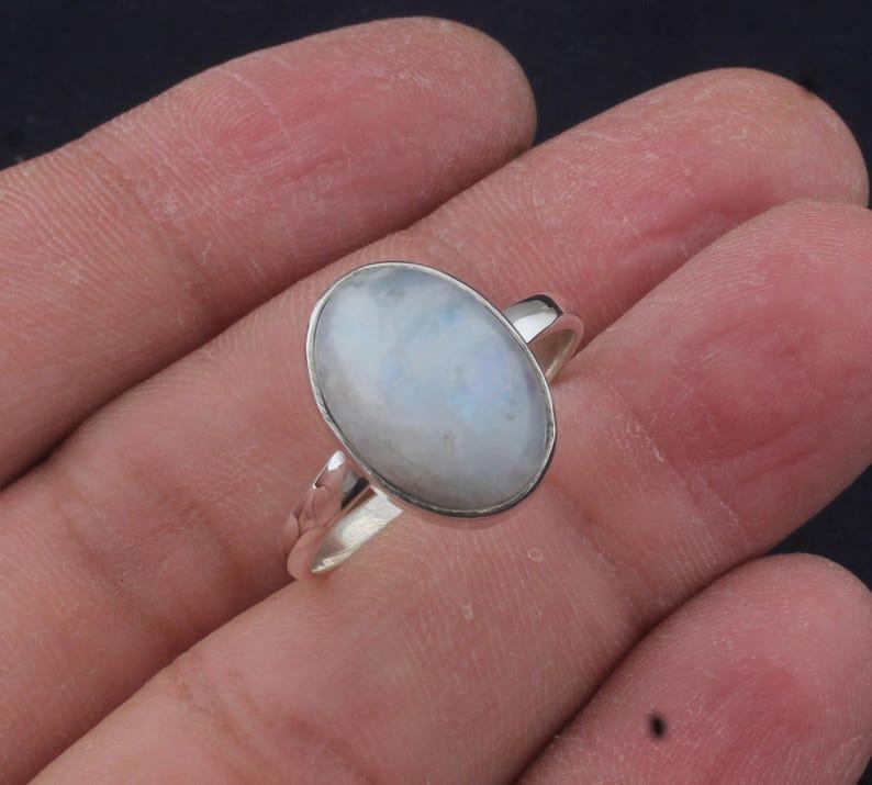 Solid 925 Sterling Silver Moonstone Gemstone Handmade Designer Statement Ring Wedding Gift For Her Silver Jewelry