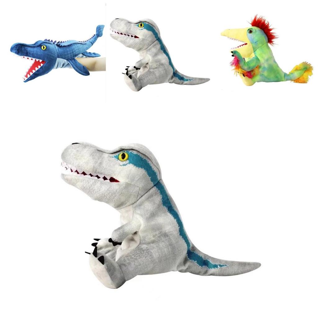 Jucărie de pluș cu marionetă de mână de dinozaur, moale și drăgălașă, pentru joaca imaginativă a copiilor