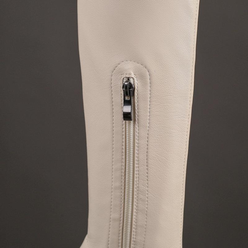 2024 Autumn Winter Over the Knee Boots Women Pointed Toe Stretch Booties Plus Size 34-48 Concise Chunky High Heels Shoes