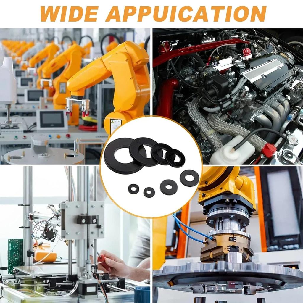 VKKM Flat Gasket Set, 340 Pieces of Carbon Steel in Multiple Specifications, Pressure-Reducing and -.