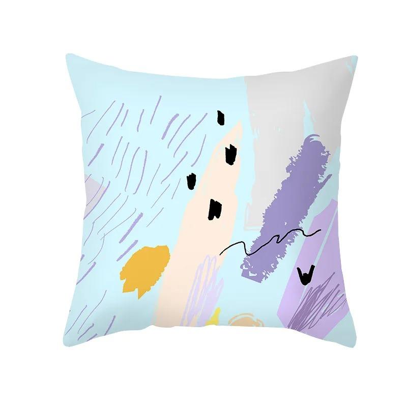Pink Blue Abstract Decorative Pillowcase Office Living Room Car Ornaments Home Pillowcase