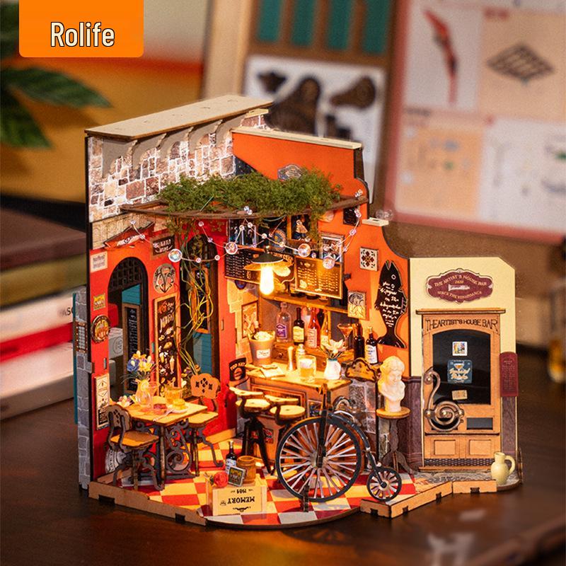 Rolife DIY Cheers Bar Miniature: Assembly Model House Gift for Girls
