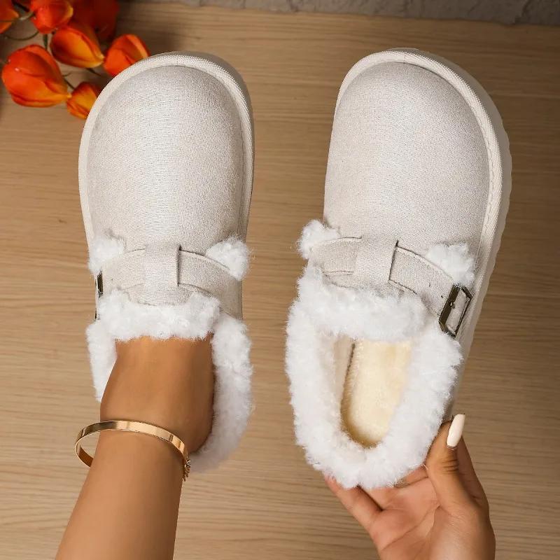 

Модные зимние сапоги, зимняя обувь для улицы, толстая подошва, хлопковая обувь, плюшевые утепленные, сохраняющие тепло тапочки, платформа, повседневная обувь, уличные тапочки 36 бежевый