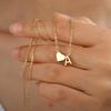 Heart Pendant Necklace: 18K Gold-Plated Stainless Steel with 26 English Letters.