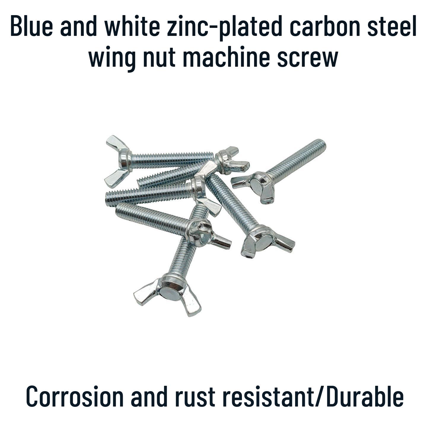 Blue & White Zinc Carbon Steel Butterfly Wing Bolt M4-M12 M5*10-1pc