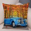 Pillowcase Happy Camper Cartoon House Travel Car Cushion Cover Sofa Home Super Soft