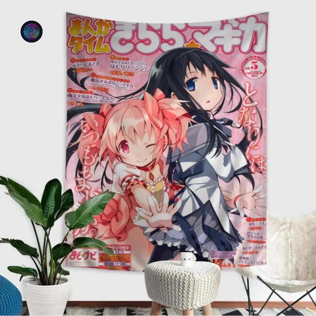 MMadoka KKaname Tapestry  PPuella Magi  MMadoka Magica Anime Wall Hanging  Magical Girl Room Decor