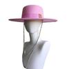 Double Chain Strap Hat Flat Top Fedora French Women's Autumn and Winter Women's Wide Brim Hat  Sombrero Hombre