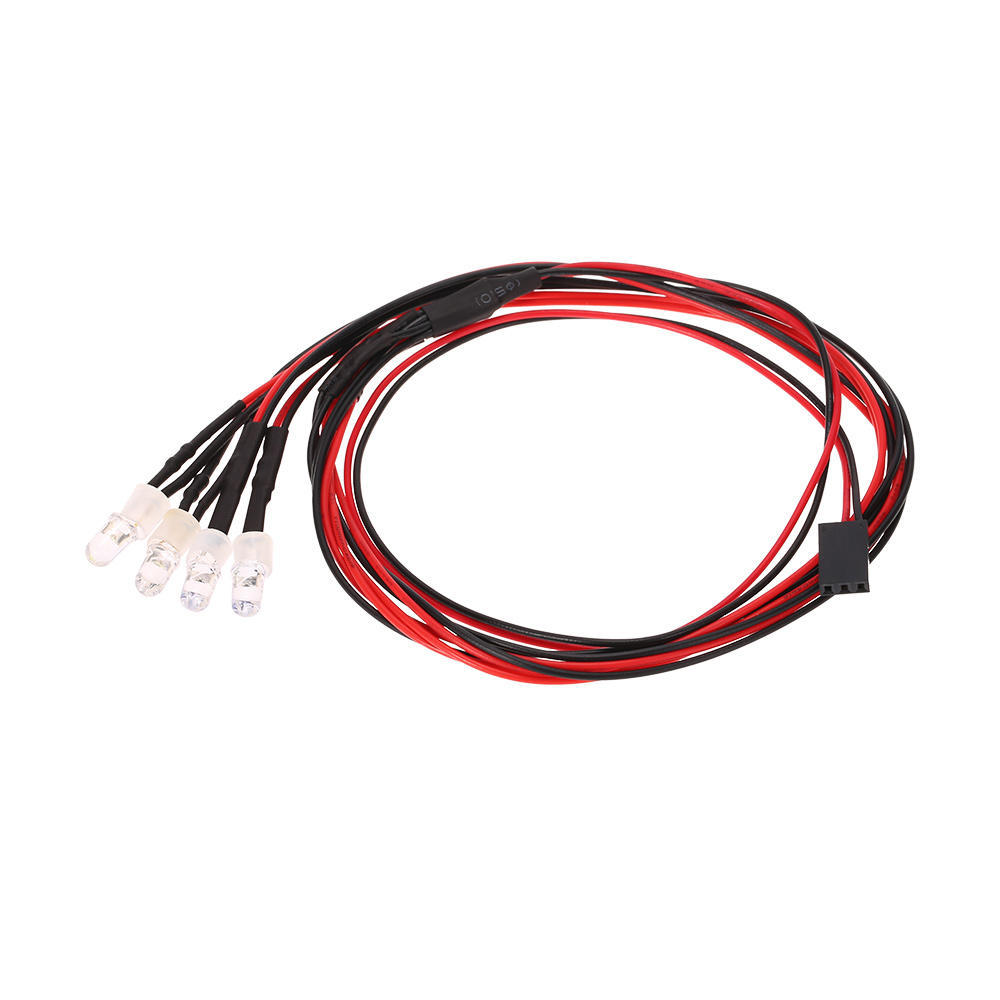 4 LED Lights Kit 2 White 2 Red for 1/10 1/8 Traxxas HSP Redcat RC4WD Tamiya Axial SCX10 D90 HPI RC Car