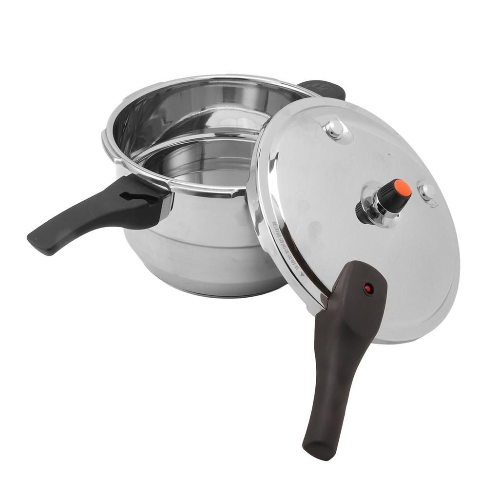 Pressure Cooker with Steaming Rack Stainless Steel Pressure Canner Compatible with Gas Induction