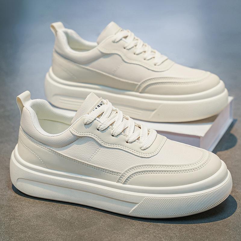 Men S Korean Style Casual White Sneakers For Students Breathable Sports Shoes